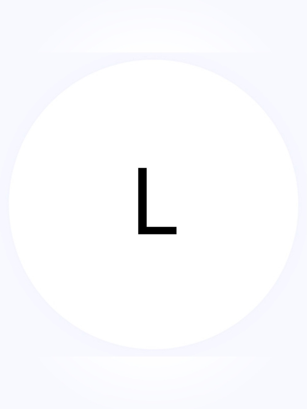 50 STICKERS - 2” ROUND - SIZE LABELS - LARGE - ‘L’ - WHITE